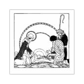 Weihnachtskrippe Szene Jesus Jungfrau Mary Joseph Gummistempel (Prägung)