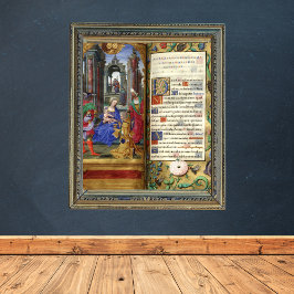 Weihnachtskrippe Szene Renaissance Altes Buch Poster