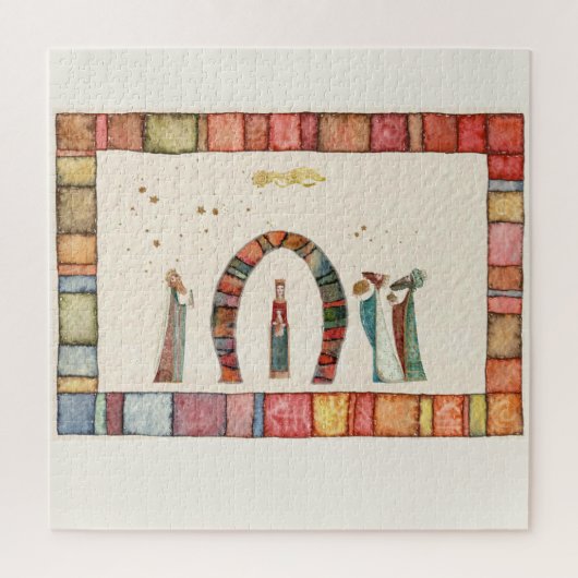 Weihnachtskrippe Szene Schlüsselanhänger Keramik B Puzzle (Vertikal)