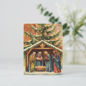 Weihnachtskrippe vintage postkarte (Stehend Vorderseite)