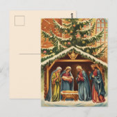 Weihnachtskrippe vintage postkarte (Vorne/Hinten)