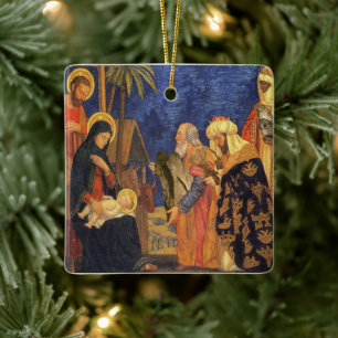 Weihnachtskrippe Vintagen Weihnachtsfeiertag Keramikornament