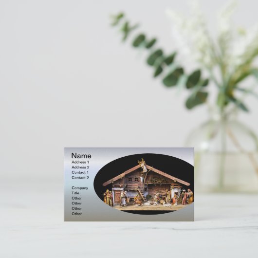 Weihnachtskrippe Visitenkarte (Stehend Vorderseite)