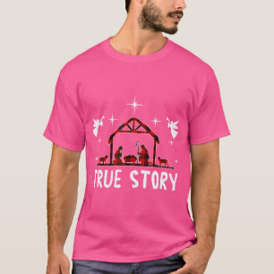 Weihnachtskrippe Wahre Geschichte Jesu Geburt mit T-Shirt