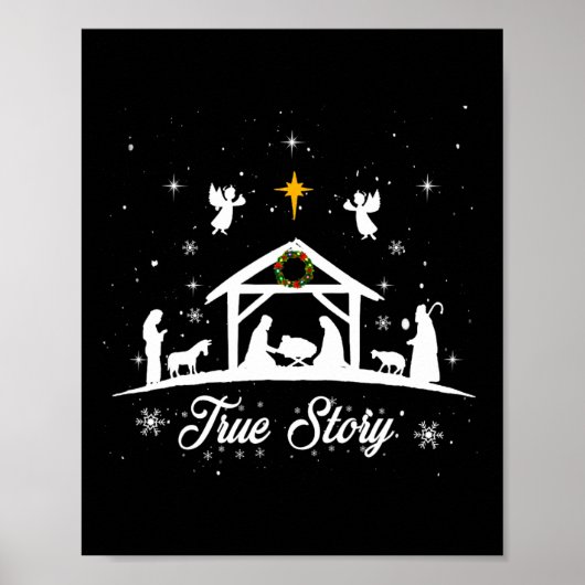 Weihnachtskrippe Wahre Weihnachtskrippe Geschenke Poster (Vorne)
