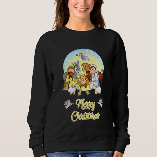 Weihnachtskrippe Wahre Weihnachtskrippe Sweatshirt (Vorderseite)