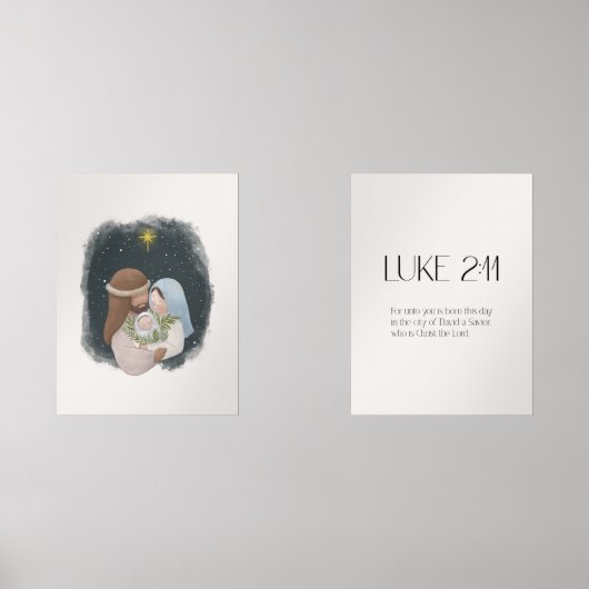 Weihnachtskrippe Wasserfarbe Luke 2:11 Poster Bilderwand Sets (Vorderseite)