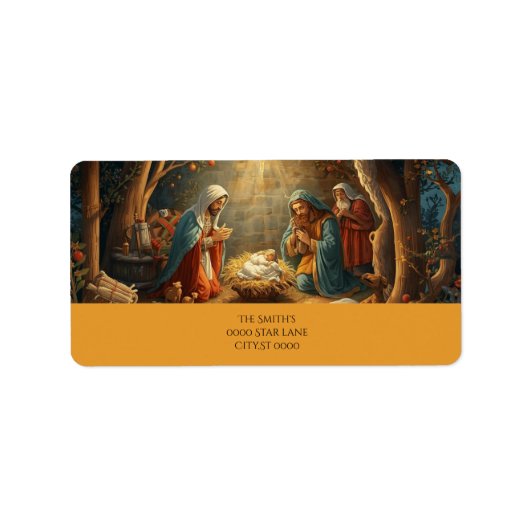 Weihnachtskrippen Adresse Adressaufkleber (Vorne)