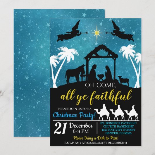 Weihnachtskrippen-Einladung Einladung (Vorne/Hinten)