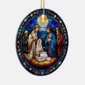 Weihnachtskrippen, festgehaltenes Glas Keramik Ornament (Rechts)