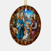 Weihnachtskrippen, festgehaltenes Glas Keramik Ornament (Rechts)