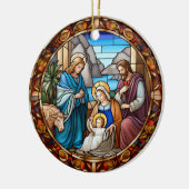 Weihnachtskrippen, festgehaltenes Glas Keramik Ornament (Links)