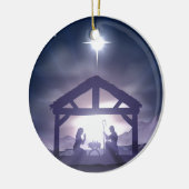 Weihnachtskrippen-Geburt Christis-Szene Keramikornament (Links)