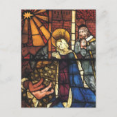 Weihnachtskrippen in festgeklemmtem Glas Feiertagspostkarte (Vorderseite)