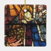 Weihnachtskrippen in festgeklemmtem Glas Keramikornament (Rückseite)