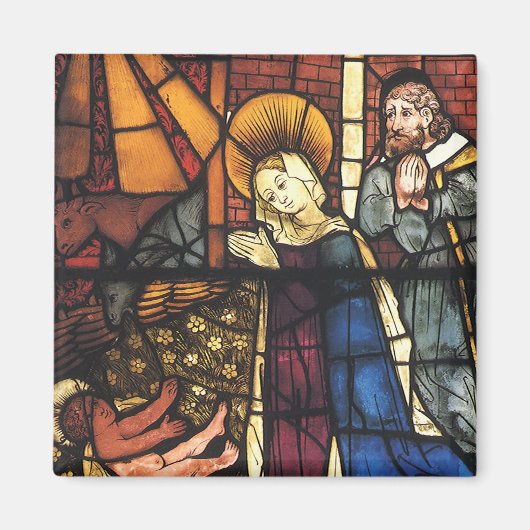 Weihnachtskrippen in festgeklemmtem Glas Magnet (Vorne)