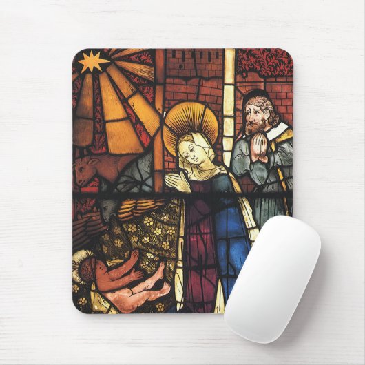 Weihnachtskrippen in festgeklemmtem Glas Mousepad (Mit Mouse)