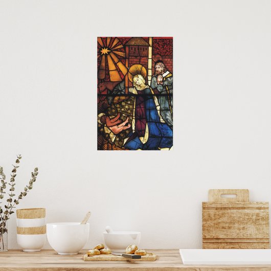 Weihnachtskrippen in festgeklemmtem Glas Poster (Küche)