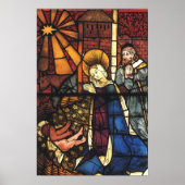 Weihnachtskrippen in festgeklemmtem Glas Poster (Vorne)