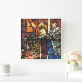 Weihnachtskrippen in festgeklemmtem Glas Quadratische Wanduhr (Zuhause)