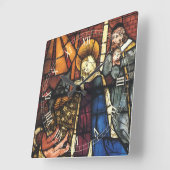 Weihnachtskrippen in festgeklemmtem Glas Quadratische Wanduhr (Winkel)