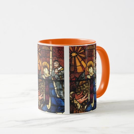 Weihnachtskrippen in festgeklemmtem Glas Tasse (VorderseiteRechts)