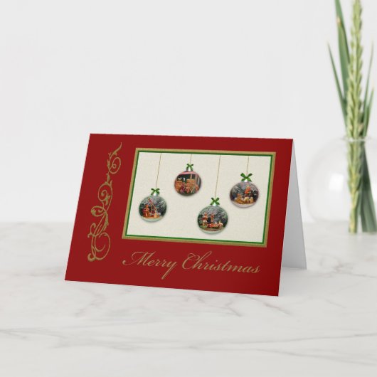 Weihnachtskrippen - individuelle Weihnachtskarte Feiertagskarte (Vorderseite)