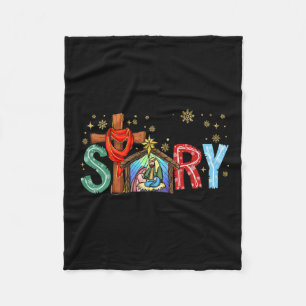 Weihnachtskrippen Jesus Cross True Story Xm Fleecedecke