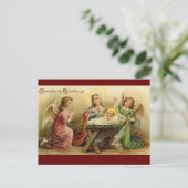 Weihnachtskrippen Maria Jesus Postkarte (Stehend Vorderseite)