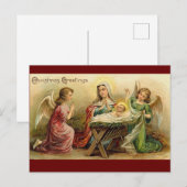 Weihnachtskrippen Maria Jesus Postkarte (Vorne/Hinten)