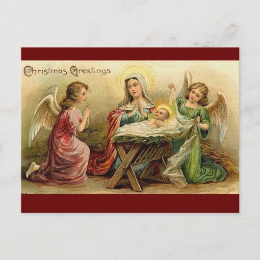 Weihnachtskrippen Maria Jesus Postkarte (Vorderseite)