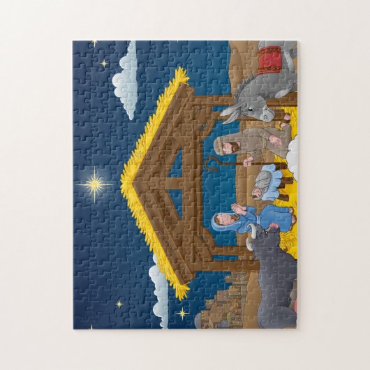 Weihnachtskrippen mit dem Baby Jesus Puzzle (Vertikal)