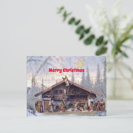 Weihnachtskrippen Postkarte (Stehend Vorderseite)