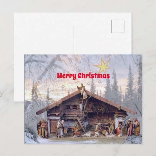 Weihnachtskrippen Postkarte (Vorne/Hinten)