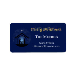 Weihnachtskrippen Religiöse Adressaufkleber