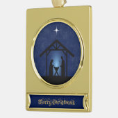 Weihnachtskrippen Religiöse Banner-Ornament Gold (Links)