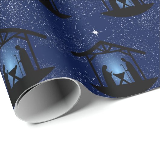 Weihnachtskrippen Religiöse Geschenkpapier (Rolleneckpunkt)