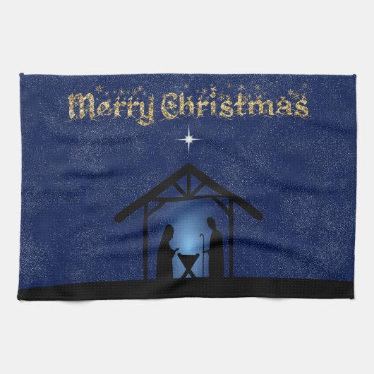 Weihnachtskrippen Religiöse Geschirrtuch (Horizontal)