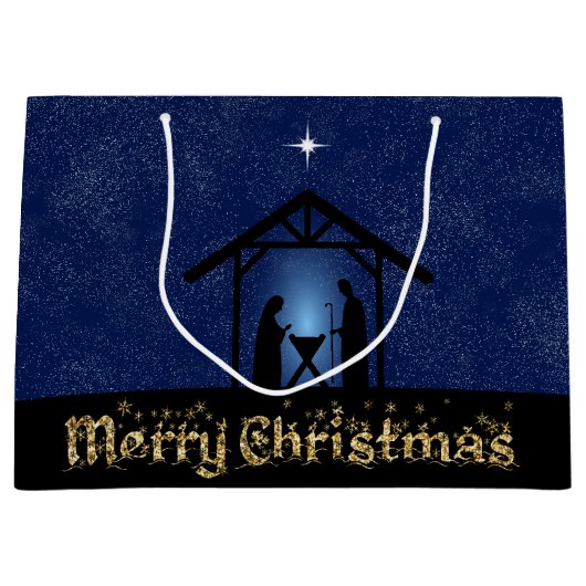 Weihnachtskrippen Religiöse Große Geschenktüte (Vorderseite)