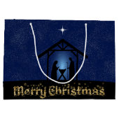 Weihnachtskrippen Religiöse Große Geschenktüte (Rückseite)