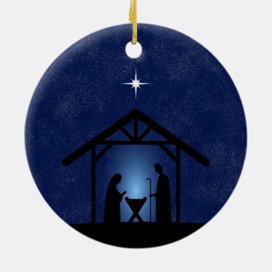 Weihnachtskrippen Religiöse Keramik Ornament (Hinten)