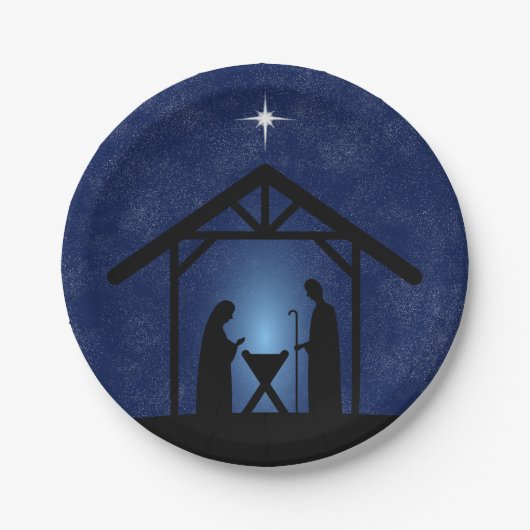 Weihnachtskrippen Religiöse Pappteller (Vorderseite)