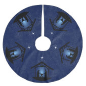 Weihnachtskrippen Religiöse Polyester Weihnachtsbaumdecke (Vorderseite)