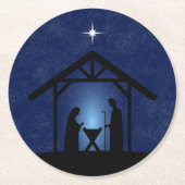 Weihnachtskrippen Religiöse Runder Pappuntersetzer (Vorderseite)