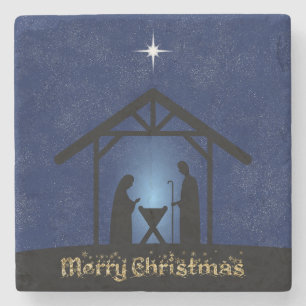 Weihnachtskrippen Religiöse Steinuntersetzer