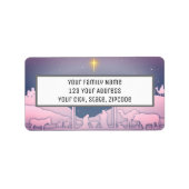 Weihnachtskrippen-Star der Bethlehem-Adresse Adressaufkleber (Vorne)
