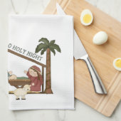 Weihnachtskrippen-Szenen-Tuch Geschirrtuch (Viertel Falte)