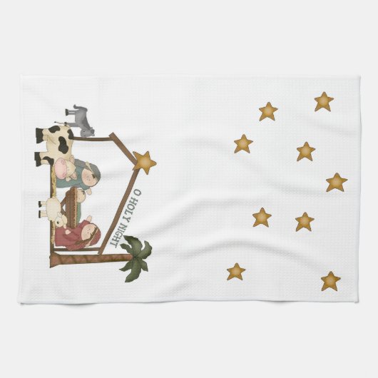 Weihnachtskrippen-Szenen-Tuch Geschirrtuch (Horizontal)