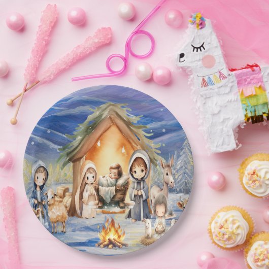 Weihnachtskrippen-Teller Pappteller (Party)