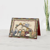 Weihnachtskrippen-Weihnachtskarte Feiertagskarte (Vorderseite)